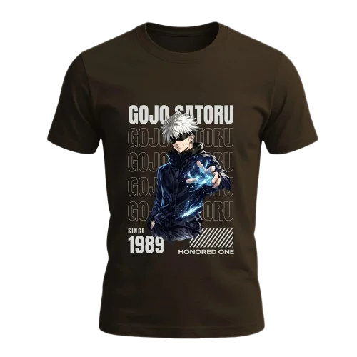 gojo satoru brown t shirt design