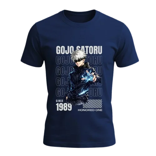 gojo satoru dark blue t shirt design