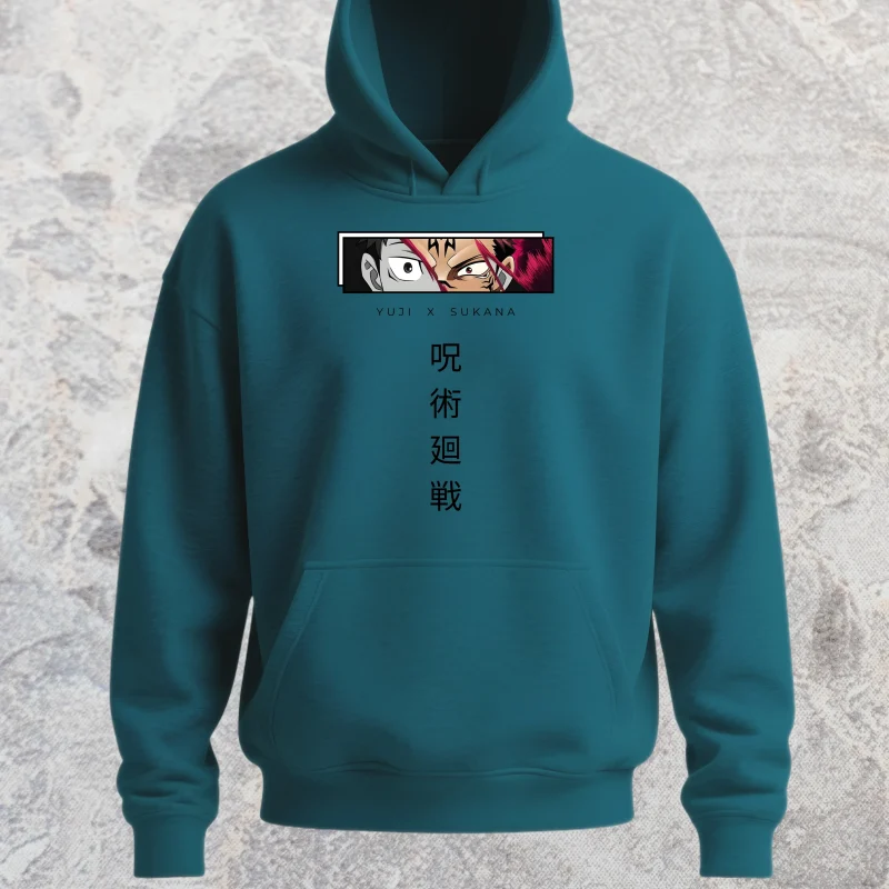 jujutsu kaisen sukuna greenish blue hoodie